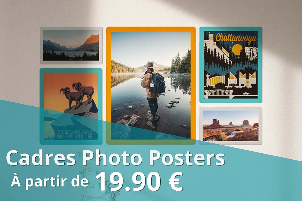 cadres photos carrés sans trou ni vis